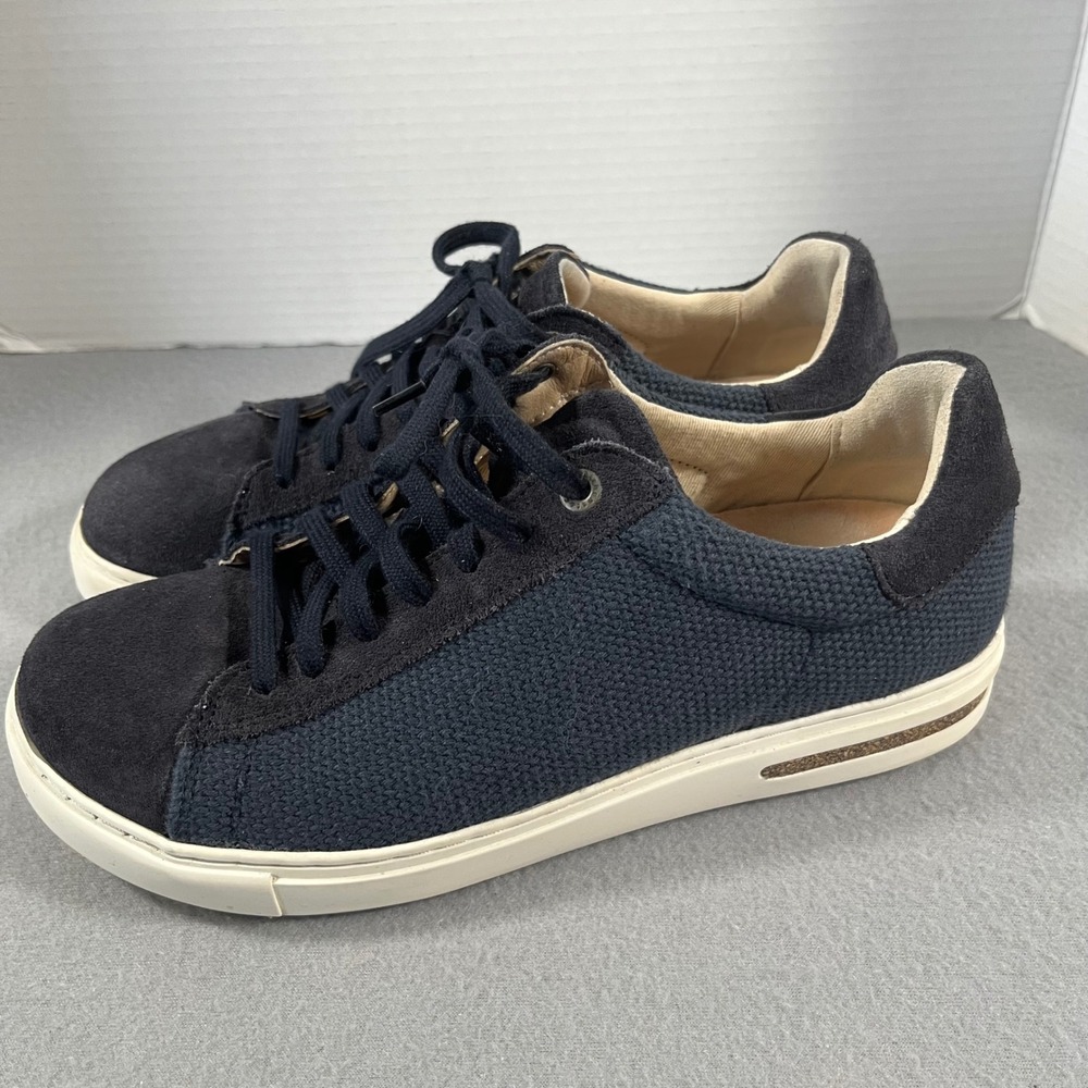Birkenstock bend low Navy Suede Canvas Comfort Sneakers Shoes Women 40 EU 9 9.5 - Picture 4 of 9